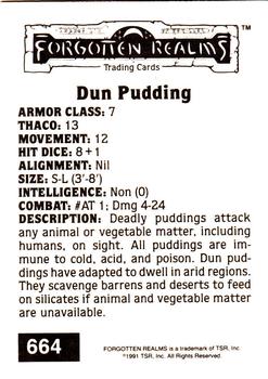 1991 TSR Advanced Dungeons & Dragons #664 Dun Pudding Back