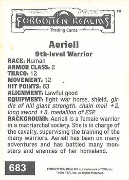 1991 TSR Advanced Dungeons & Dragons #683 Aeriell Back