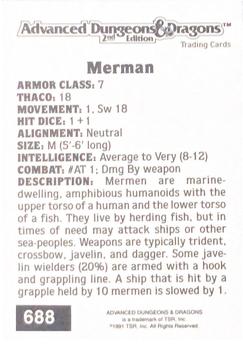 1991 TSR Advanced Dungeons & Dragons #688 Merman Back