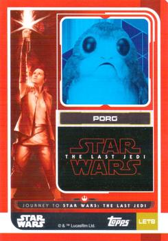 2017 Topps Star Wars Journey to the Last Jedi (UK Release) - Limited Edition #LETB Porg Back
