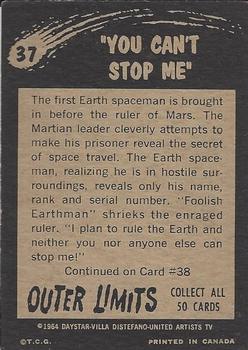 1964 O-Pee-Chee Outer Limits #37 You Can’t Stop Me Back