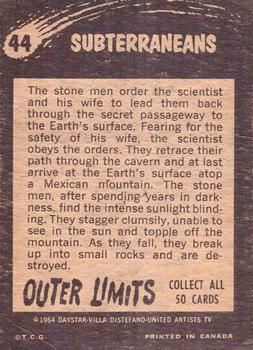 1964 O-Pee-Chee Outer Limits #44 The Subterraneans Back