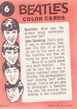 1964 Topps Beatles Color #6 John, Paul, George, Ringo - John Speaking Back