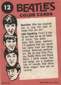 1964 Topps Beatles Color #12 John, Paul, Ringo - John Speaking Back