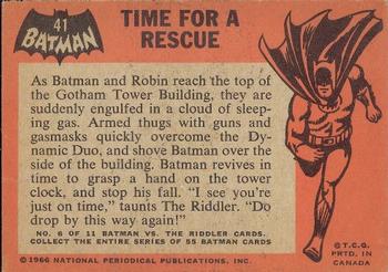 1966 O-Pee-Chee Batman (Black Bat Logo) #41 Time for a Rescue Back