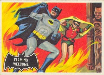 1966 O-Pee-Chee Batman (Black Bat Logo) #51 Flaming Welcome Front