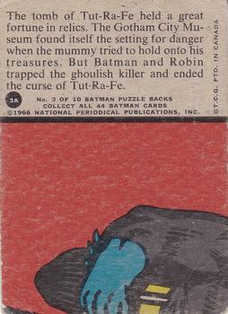1966 O-Pee-Chee Batman Series A (Red Bat Logo) #3A The Menacing Mummy Back