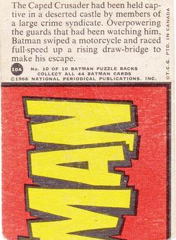 1966 O-Pee-Chee Batman Series A (Red Bat Logo) #10A Cycling Crusader Back