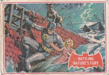 1966 O-Pee-Chee Batman Series A (Red Bat Logo) #23A Battling Nature's Fury Front