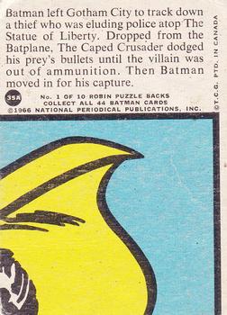 1966 O-Pee-Chee Batman Series A (Red Bat Logo) #35A Crime above the Harbor Back