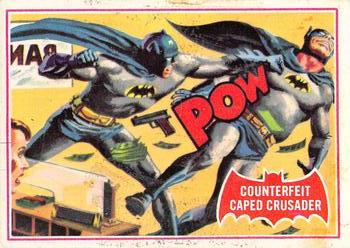 1966 O-Pee-Chee Batman Series A (Red Bat Logo) #42A Counterfeit Caped Crusader Front