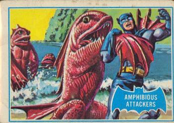 1966 O-Pee-Chee Batman Series B (Blue Bat Logo) #10B Amphibious Attackers Front