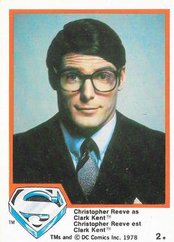 1978 O-Pee-Chee Superman: The Movie #2 Christopher Reeve as Clark Kent Front