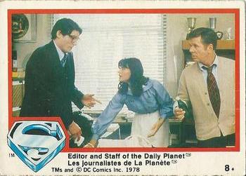 1978 O-Pee-Chee Superman: The Movie #8 Editor and Staff of The Daily Planet Front
