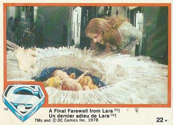 1978 O-Pee-Chee Superman: The Movie #22 A Final Farewell from Lara Front