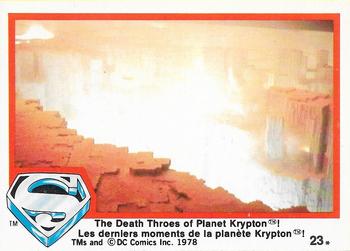 1978 O-Pee-Chee Superman: The Movie #23 The Death Throes of Planet Krypton! Front