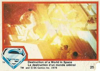 1978 O-Pee-Chee Superman: The Movie #25 Destruction of a World in Space Front