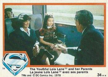 1978 O-Pee-Chee Superman: The Movie #34 The Youthful Lois Lane and Her Parents Front