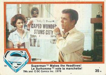 1978 O-Pee-Chee Superman: The Movie #35 Superman Makes the Headlines Front