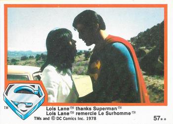 1978 O-Pee-Chee Superman: The Movie #57 Lois Lane thanks Superman Front