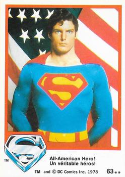 1978 O-Pee-Chee Superman: The Movie #63 All-American Hero! Front