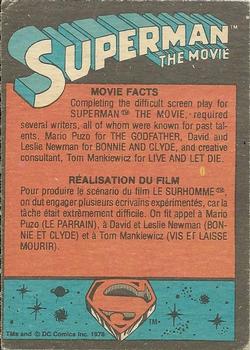 1978 O-Pee-Chee Superman: The Movie #76 Gene Hackman As Lex Luthor Back