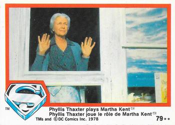 1978 O-Pee-Chee Superman: The Movie #79 Phyllis Thaxter Plays Martha Kent Front
