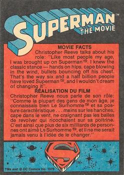 1978 O-Pee-Chee Superman: The Movie #83 Christopher Reeve Plays Superman Back
