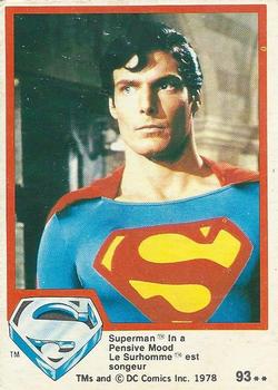 1978 O-Pee-Chee Superman: The Movie #93 Superman in A Pensive Mood Front