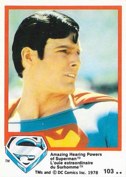 1978 O-Pee-Chee Superman: The Movie #103 Amazing Hearing Powers of Superman Front