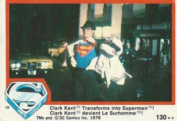 1978 O-Pee-Chee Superman: The Movie #130 Clark Kent Transforms into Superman! Front