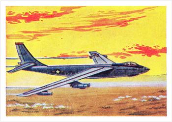 1958 Cardmaster Jet Aircraft of the World #4 Boeing B47 Stratojet Front