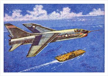 1958 Cardmaster Jet Aircraft of the World #9 Chance Vought F8U-1 Crusader Front