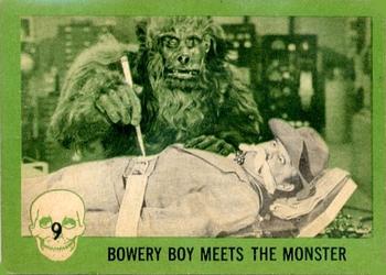 1961 Nu-Cards Horror Monster #9 Bowery Boy Meets the Monster Front