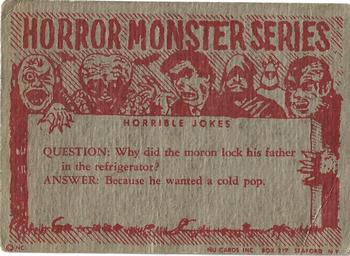 1961 Nu-Cards Horror Monster #10 Return of The Fly Back