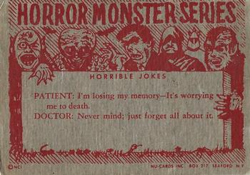 1961 Nu-Cards Horror Monster #27 The She Creature Back