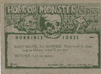 1961 Nu-Cards Horror Monster #80 Jack the Ripper Back