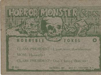 1961 Nu-Cards Horror Monster #81 The Four Skulls of Jonathan Drake Back