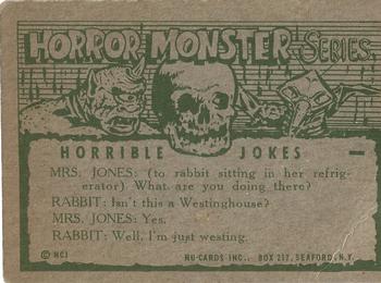 1961 Nu-Cards Horror Monster #88 Find It Fast in The Yellow Pages Back