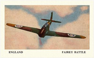 1940 Cracker Jack Fighting Planes (E151) #NNO England: Fairey Battle Front