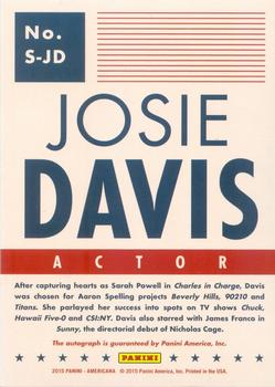 2015 Panini Americana - Signatures Blue #S-JD Josie Davis Back