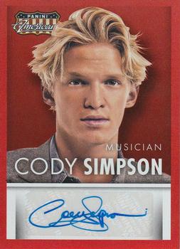 2015 Panini Americana - Signatures Red #S-CS Cody Simpson Front