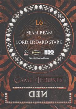 2017 Rittenhouse Game of Thrones Valyrian Steel - Laser Cut #L6 Lord Eddard Stark Back