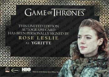 2017 Rittenhouse Game of Thrones Valyrian Steel - Autographs Valyrian #NNO Rose Leslie Back