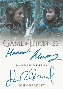 2017 Rittenhouse Game of Thrones Valyrian Steel - Dual Autographs #NNO Hannah Murray / John Bradley Front