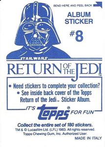 1983 Topps Star Wars: Return of the Jedi Album Stickers #8 Approaching Death Star Back