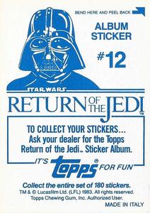 1983 Topps Star Wars: Return of the Jedi Album Stickers #12 Title banner Back