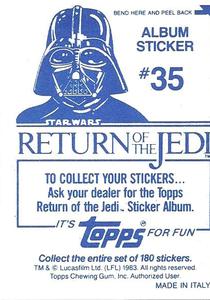 1983 Topps Star Wars: Return of the Jedi Album Stickers #35 Leia, slave girl Back