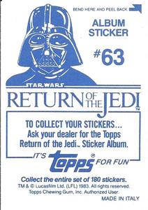 1983 Topps Star Wars: Return of the Jedi Album Stickers #63 Sly's band art Back