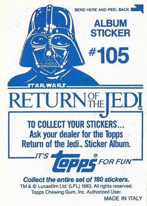 1983 Topps Star Wars: Return of the Jedi Album Stickers #105 Briefing chamber audience Back